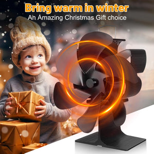 (🎁Christmas Hot Sale🎄)6 Blade Thermal Powered Wood Stove Fan