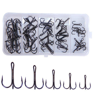 carbon-steel-treble-fishing-hooks