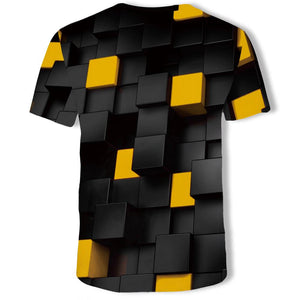 3D Squares?Casual Summer?Tshirt