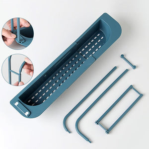 Telescopic Sink Rack Expandable Storage Drain Basket